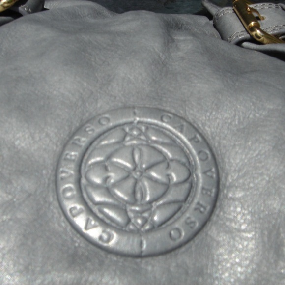 Gray Leather Handbag Capoverso Made In Italy - Picture 4 of 7